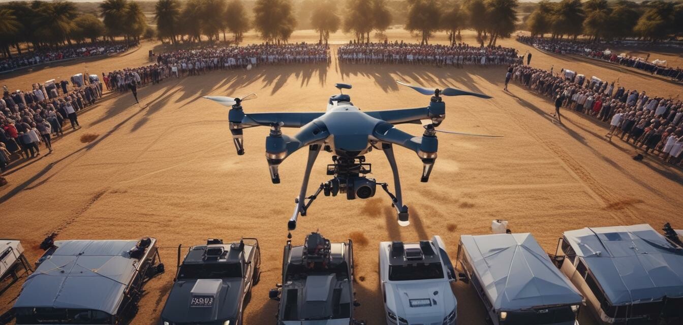 Marketing drone capturing aerial footage